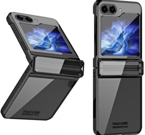 Луксозен твърд гръб / кейс / Plating Case за Samsung Z Flip 6 - черен