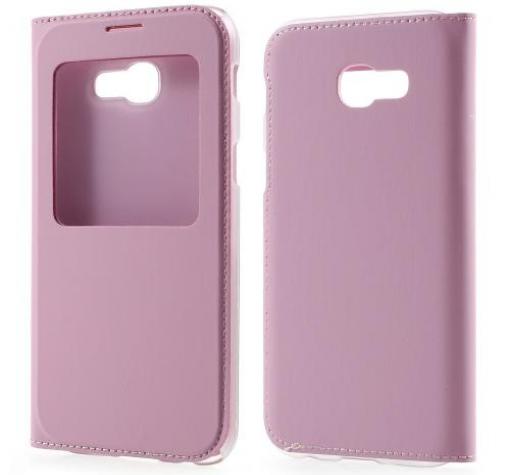 Кожен калъф Flip тефтер S-View за Samsung A5 2017 A520 - розов