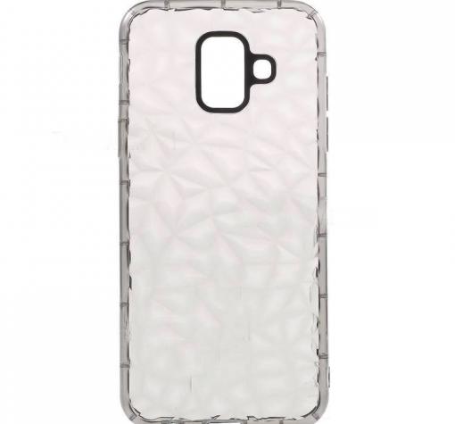 Луксозен силиконов калъф / гръб / TPU 3D за Samsung A6 Plus 2018 - ромбове / прозрачен