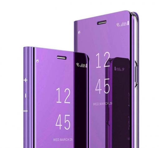 Луксозен калъф Clear View Cover с твърд гръб за Samsung S10 Plus - лилав