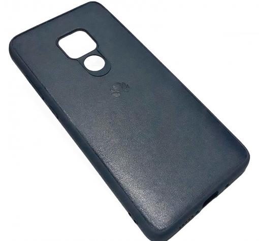 Луксозен кожен гръб за Huawei Mate 20 - тъмно син