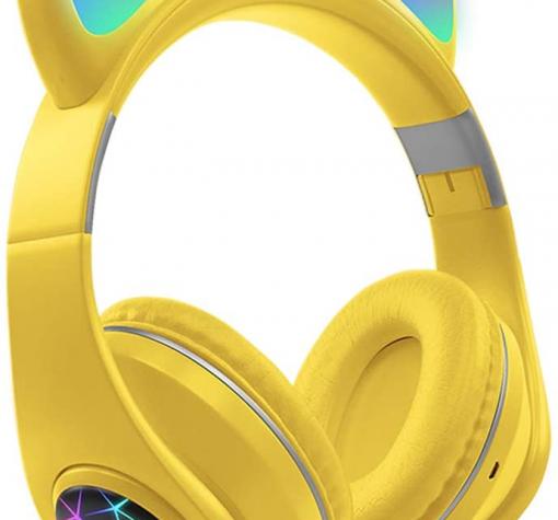 Стерео слушалки Bluetooth Cat Ear / Wireless Headphones / безжични слушалки Cat Ear M2 - жълти