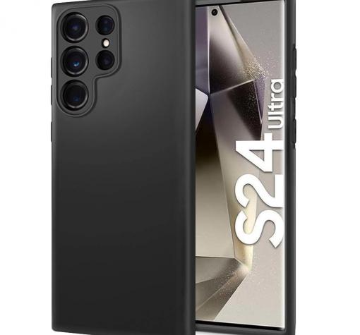 Силиконов калъф / гръб / TPU кейс за Samsung S24 Ultra 5G - черен кейс със защита за камерата