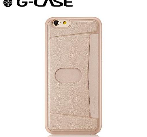 Ултра тънък силиконов калъф / гръб / G-CASE Percy Series TPU Ultra Thin за Apple iPhone 6 / 6S - розов с кожен гръб