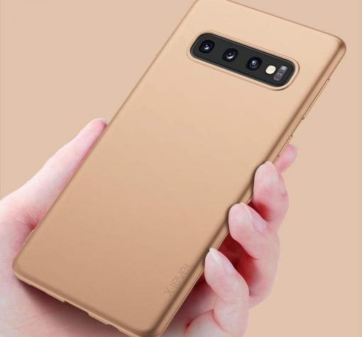Луксозен силиконов калъф / гръб / ТПУ X-level за Samsung S10 - златист