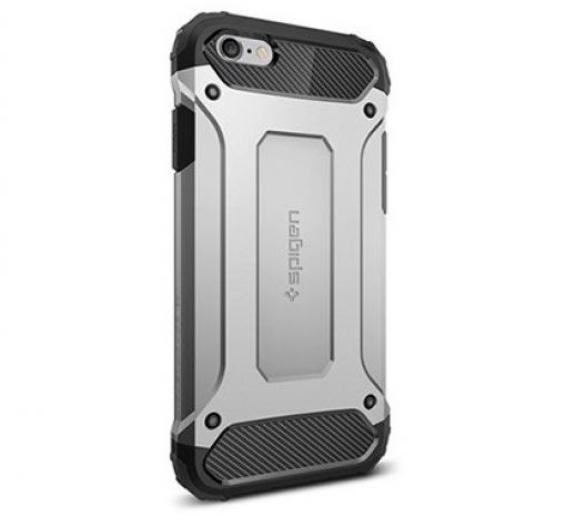 Силиконов гръб TPU Spigen Hybrid с твърда част за Apple iPhone 6 / iPhone 6S - сив