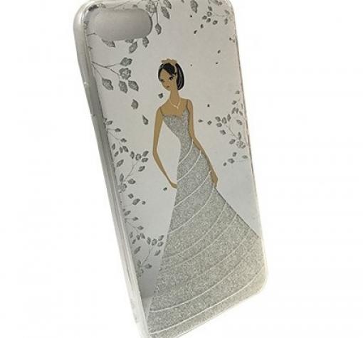 Луксозен гръб за Apple iPhone 7 - Princess / сребрист