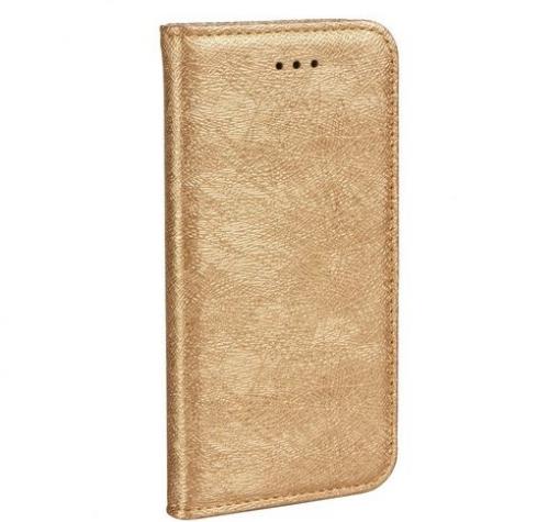 Лукзозен кожен калъф Magic Book със стойка за Huawei Honor 8 Lite - златист / Flexi