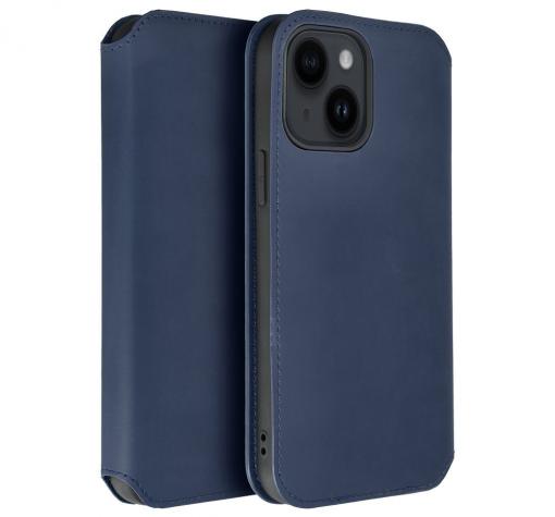 Луксозен кожен калъф Flip тефтер със стойка / Dual Pocket book / за Xiaomi 13 Lite - тъмносин