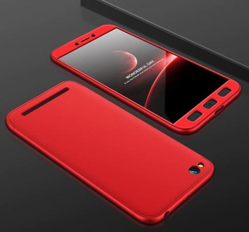Луксозен силиконов калъф / гръб / TPU 360° за Xiaomi Redmi 5A - червен / лице и гръб