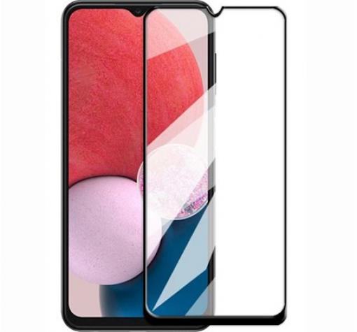 Full cover Tempered glass Full Glue screen protector Samsung A14 5G / Извит стъклен скрийн протектор с лепило от вътрешната страна за Samsung A14 5G - черен кант