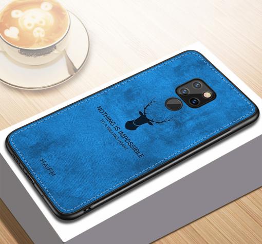 Луксозен гръб Deer за Huawei Mate 20 - син