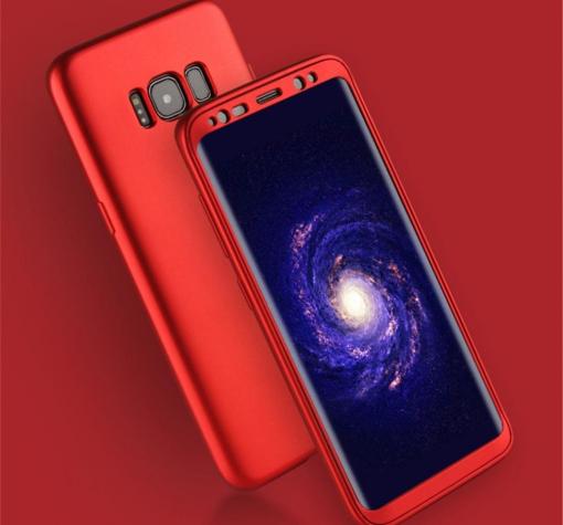 Силиконов калъф / гръб / TPU 360° за Samsung S8 Plus G955 - червен / лице и гръб