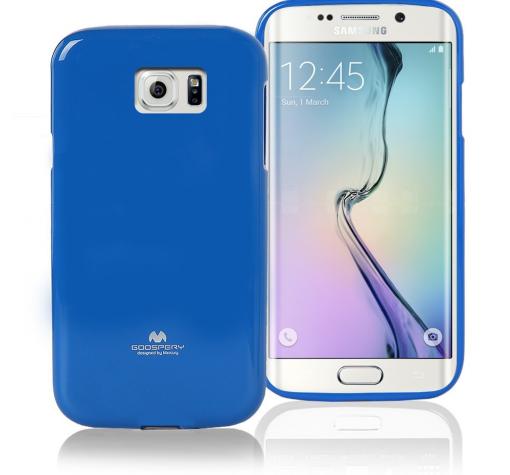 Луксозен силиконов калъф / гръб / TPU Mercury GOOSPERY Jelly Case за Samsung S6 Edge G925 - тъмно син