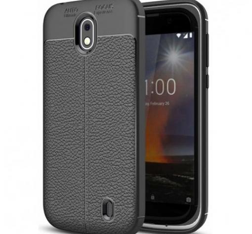 Луксозен силиконов калъф / гръб / TPU за Nokia 2.2 - черен / имитиращ кожа