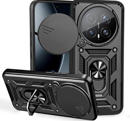 Удароустойчив гръб TPU кейс за Honor Magic8 Pro / Honor Magic 8 Pro Ring Armor Case - черен