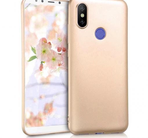 Силиконов калъф / гръб / TPU за Xiaomi RedMi 6 Pro / Xiaomi Mi A2 Lite - златист / мат