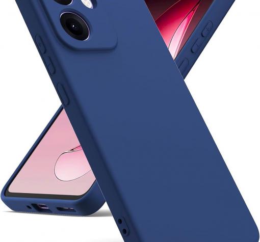 Силиконов калъф / кейс / Nano TPU за Oppo Reno 13F - тъмно син гръб със защита за камерата