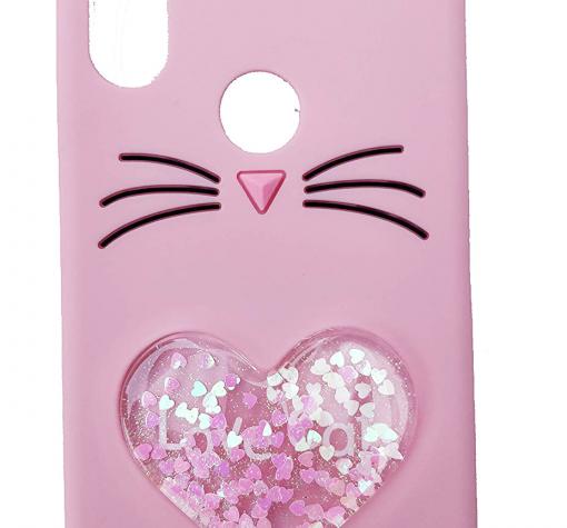 Силиконов калъф / гръб / TPU 3D за Samsung A40 - Love Cat / розов