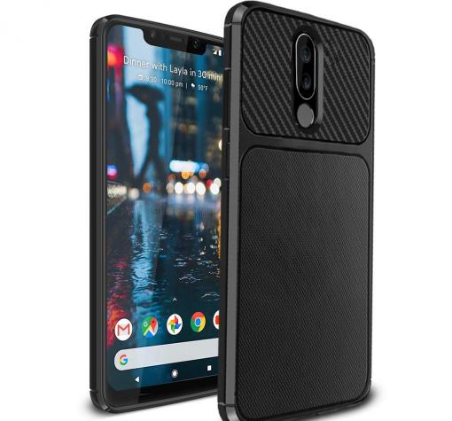 Силиконов калъф / гръб / TPU Hybrid за Nokia 5.1 2018 - черен / Ferilinso Carbon