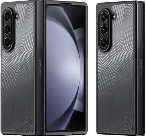 Луксозен силиконов калъф / кейс / Premium Case за Samsung Z Fold 6 - прозрачен / черна рамка