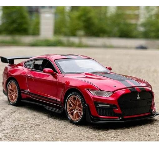 Метална кола с отварящи се врати капаци светлини и звуци Ford Mustang Shelby GT500 1:32