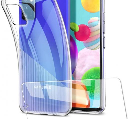 Комплект силиконов гръб със стъклен протектор за Huawei P40 Lite