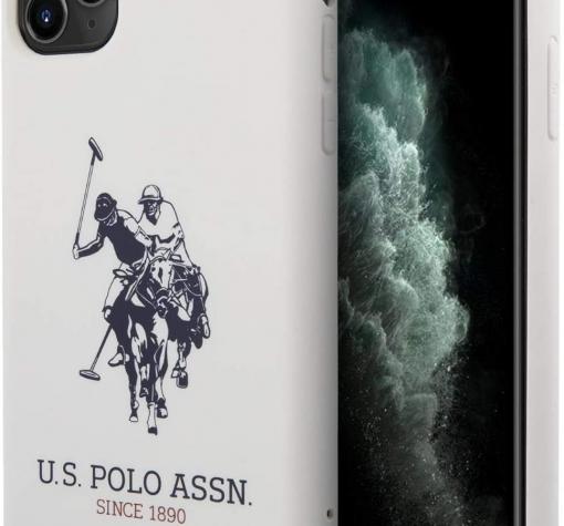 Оригинален силиконов гръб U.S. POLO ASSN. за Apple iPhone 12 /12 Pro 6.1'' - бял