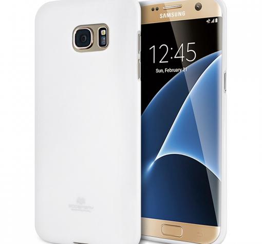 Луксозен силиконов калъф / гръб / TPU Mercury GOOSPERY Jelly Case за Samsung S7 Edge G935 - бял