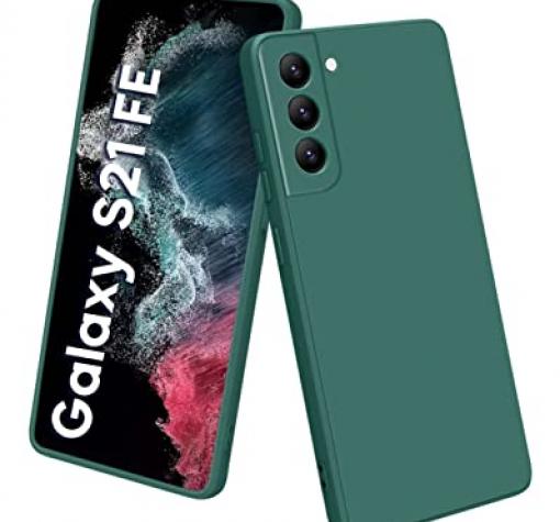 Луксозен силиконов калъф / гръб / TPU кейс за Samsung S21 FE 5G - маслено зелен със защита за камерата