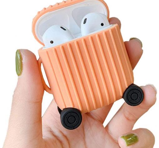 Силиконов калъф за AirPod - Orange Suitcase