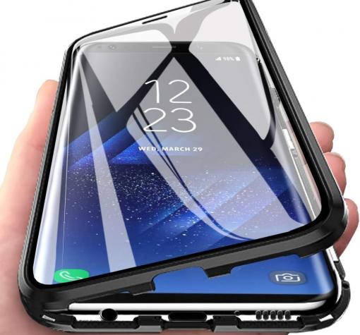 Магнитен калъф Bumper Case 360° FULL за Huawei Pura 70 Ultra - прозрачен / черна рамка