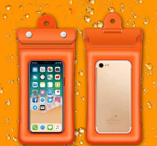 Универсален водоустойчив калъф Waterproof Case за мобилен телефон 6'' - оранжев