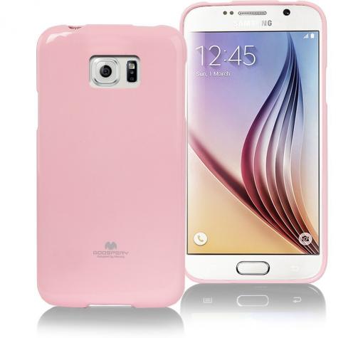Луксозен силиконов калъф / гръб / TPU Mercury GOOSPERY Jelly Case за Samsung S6 G920 - розов