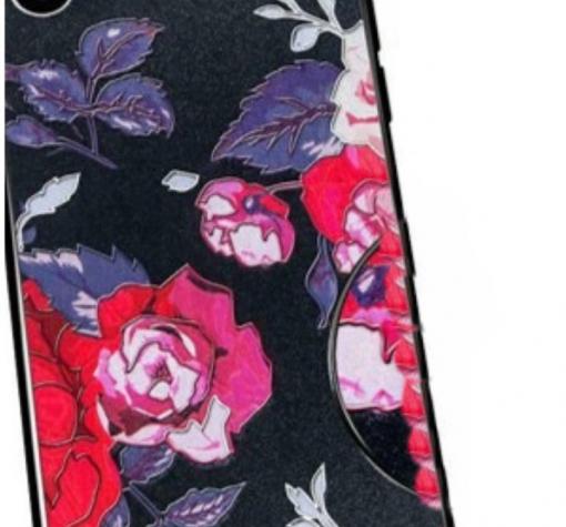 Твърд гръб със силиконов кант за Huawei P40 lite E - черен / Red Roses