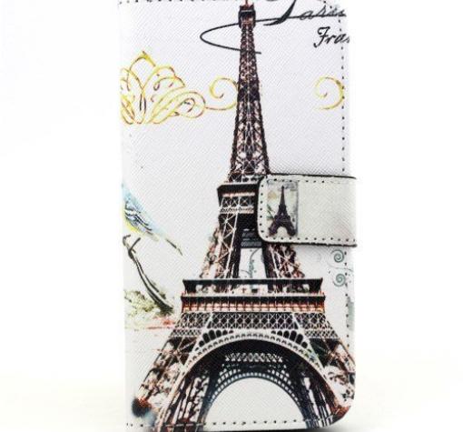 Кожен калъф Flip тефтер със стойка за Samsung S6 Edge G925 - Айфелова кула / Eiffel Tower