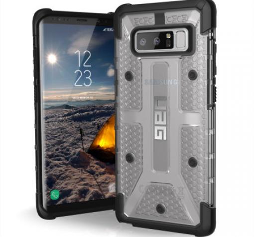 Оригинален Удароустойчив гръб UAG Urban Armor Gear Plasma Series за Samsung Note 8 - прозрачен / черен кант