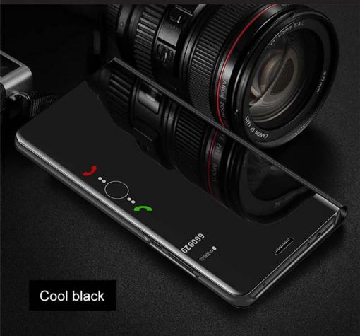 Луксозен калъф Clear View Cover с твърд гръб за Huawei Mate 20 Lite - черен