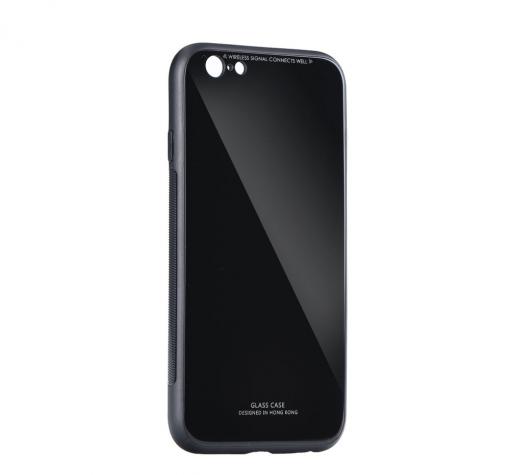 Луксозен стъклен твърд гръб за Apple iPhone 6 Plus / iPhone 6S Plus - черен