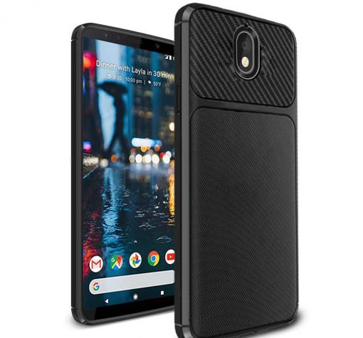 Силиконов калъф / гръб / TPU Hybrid за Nokia 5.1 Plus 2018 / Nokia X5 - черен / Ferilinso Carbon