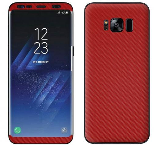 Оригинален гръб със стъклен скрийн протектор Vip за Samsung S8 G950 - червен / carbon