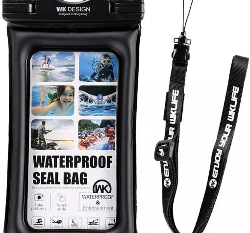 Универсален водоустойчив калъф Waterproof WK-Q01 за мобилен телефон (S) - черен