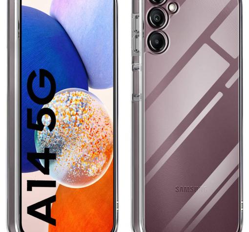 Луксозен силиконов калъф / гръб / TPU кейс за Samsung A14 5G - прозрачен кейс със защита за камерата