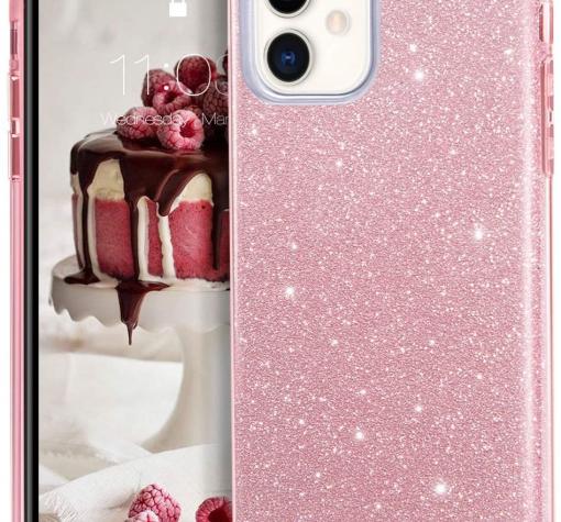 Силиконов калъф / гръб / TPU за Samsung S20 Plus - розов / брокат