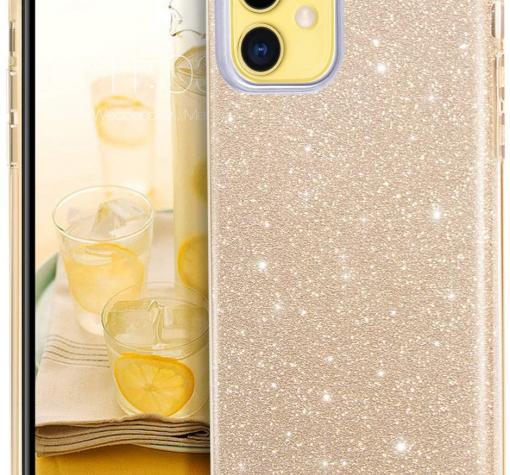 Силиконов калъф / гръб / TPU за Samsung S20 Plus - златист / брокат