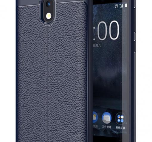 Луксозен силиконов калъф / гръб / TPU за Samsung J5 2017 J530 - тъмно син / имитиращ кожа