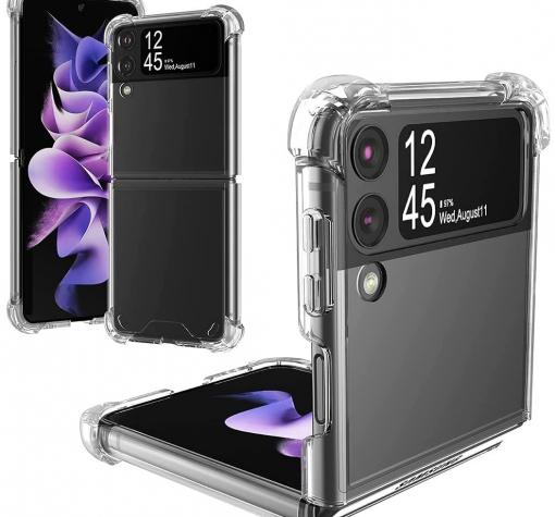 Удароустойчив силиконов калъф / гръб / TPU кейс за Samsung Z Flip3 5G - прозрачен