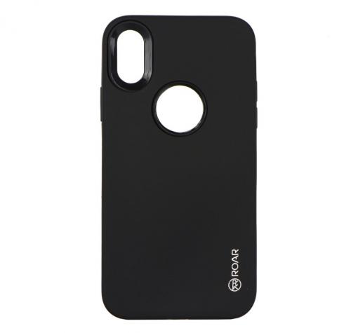Луксозен силиконов калъф / гръб / TPU Roar Mil Grade Hybrid Case за Apple iPhone X - черен