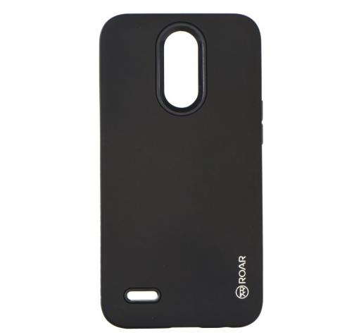 Луксозен силиконов калъф / гръб / TPU Roar Mil Grade Hybrid Case за LG K10 2017 - черен