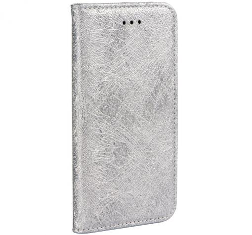Луксозен кожен калъф Flip тефтер със стойка за Xiaomi RedMi Note 4 - сребрист